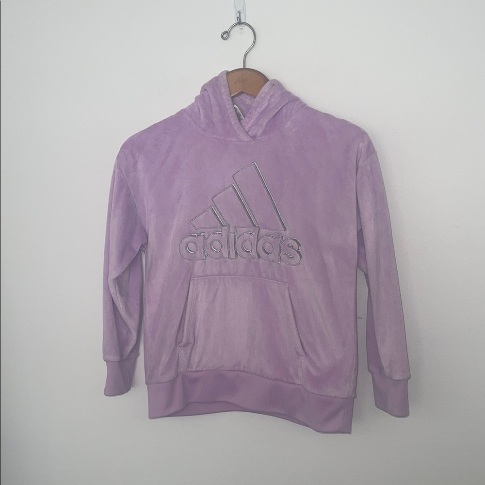 Adidas Kids Lavender Soft Fleece Hoodie Size 14